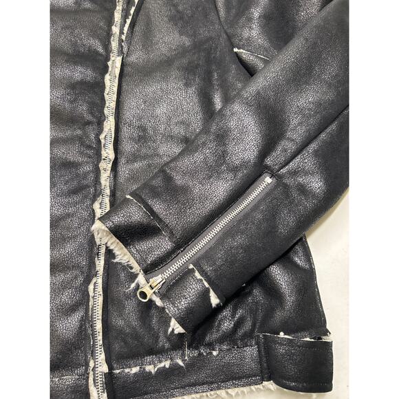 Dylan  Los Angeles Womens Black Collared Faux Suede  Biker Jacket Size Small - Picture 7 of 7